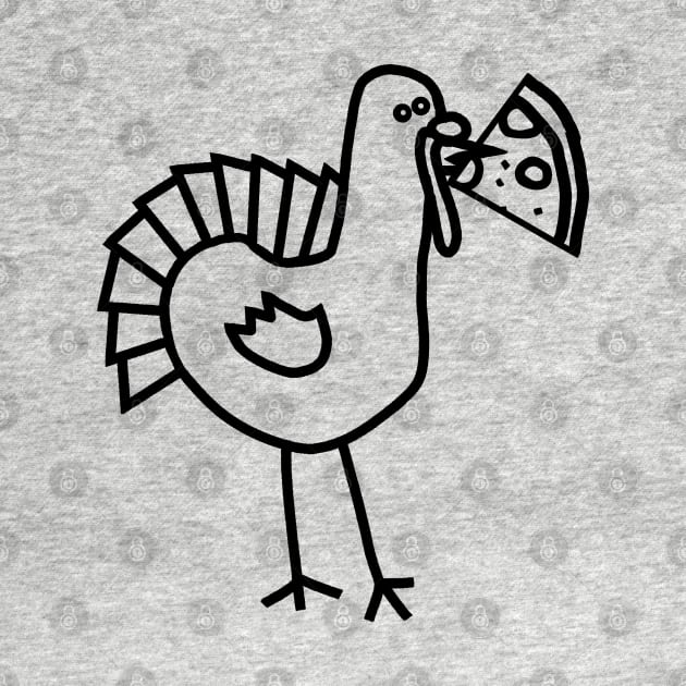 Thanksgiving Turkey with Pizza Slice Outline by ellenhenryart